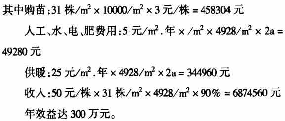 温室火鹤栽培效益分析