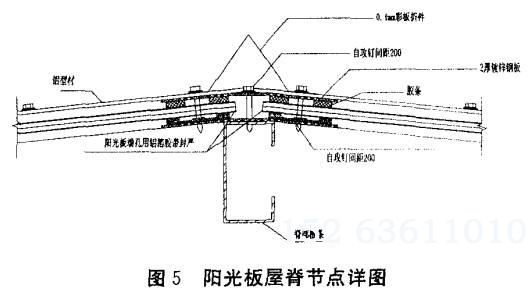 阳光板屋脊节点详图
