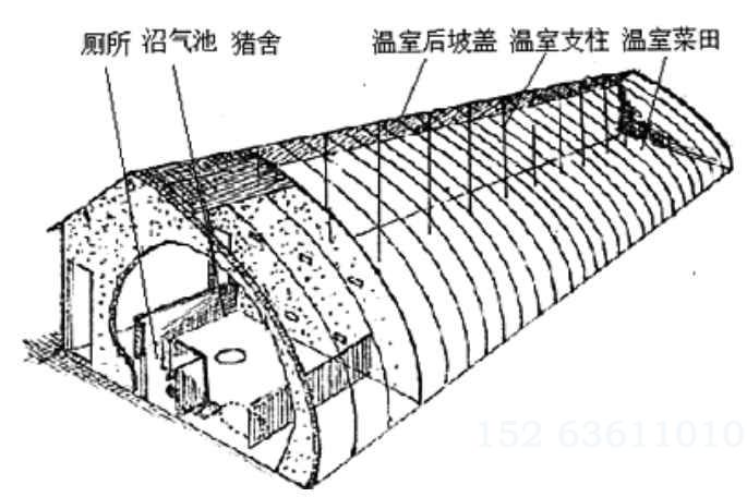 “四位一体”生态温室农业模式工程图