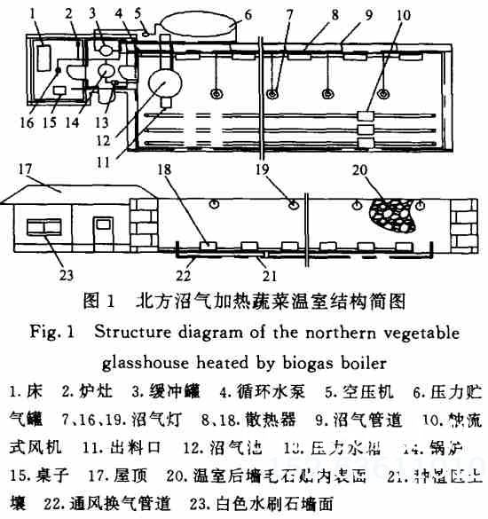 沼气加热温室蔬菜大棚平面图