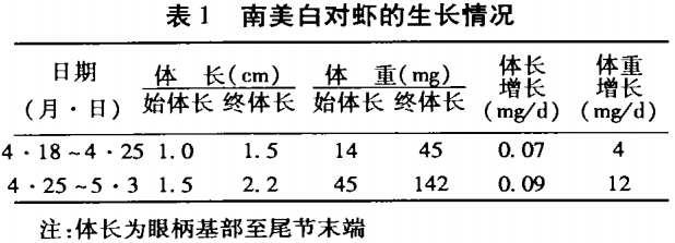 南美白对虾的生长情况