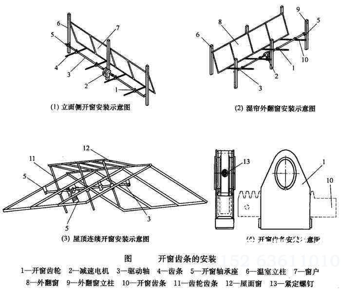 开窗系统开窗齿条的安装